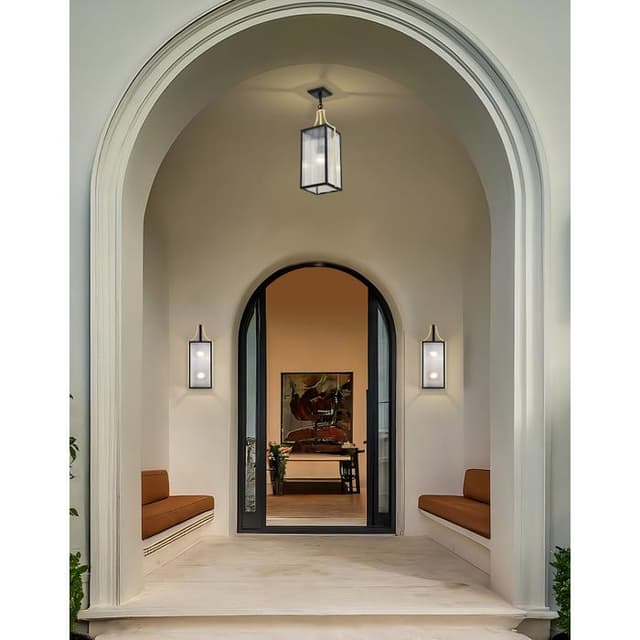 SATCO/NUVO Holden Large Outdoor Lantern Gold And Black Finish Clear Glass (60-8503)