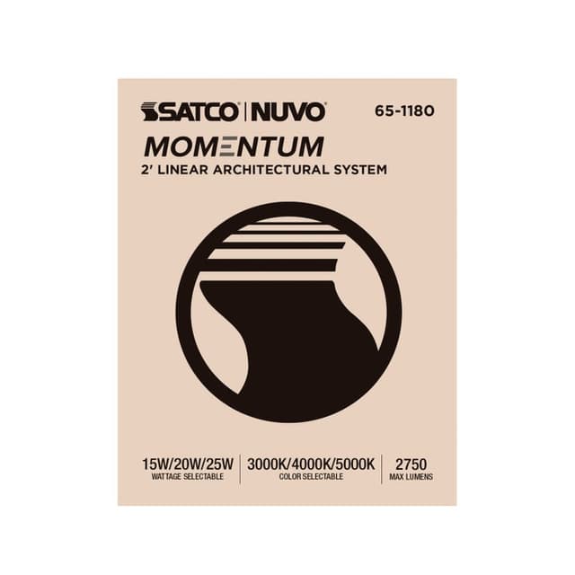 SATCO/NUVO 2 Foot LED Connectable Linear Strip Up And Down Wattage/CCT Selectable 15W/20W/25W 3000K/4000K/5000K 120-347V 80 CRI Dimmable White (65-1180)