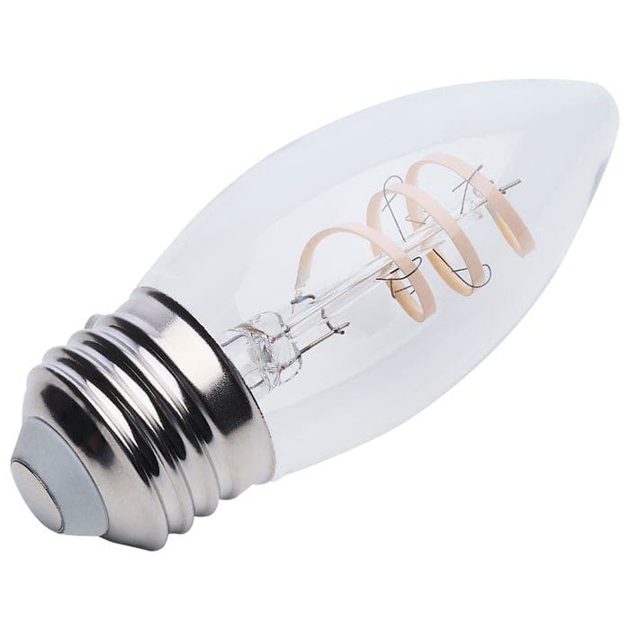 SATCO/NUVO 4W B11 LED Reminiscent Flex Gray Coil Filament Medium E26 Base 2700K 350Lm 93 CRI 120V Dimmable Clear (S12554)