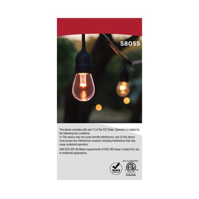 SATCO/NUVO 0.5W LED String Light Replacement S14 Lamp Medium E26 Base 8Lm RGBTW 12V Dimmable Clear 2-Pack (S8055)