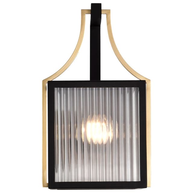 SATCO/NUVO Holden Small Outdoor Lantern Gold And Black Finish Clear Glass (60-8501)