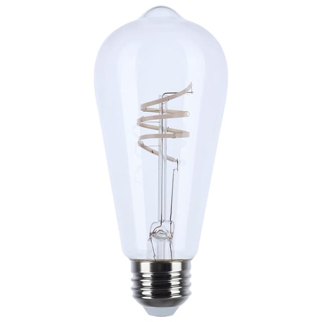 SATCO/NUVO 6W ST19 LED Reminiscent Flex Gray Coil Filament E26 Base 3000K 120V 500Lm 93 CRI Dimmable Clear (S11529)