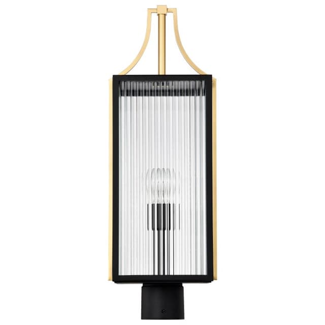 SATCO/NUVO Holden Outdoor Post Lantern Gold And Black Finish Clear Glass (60-8504)