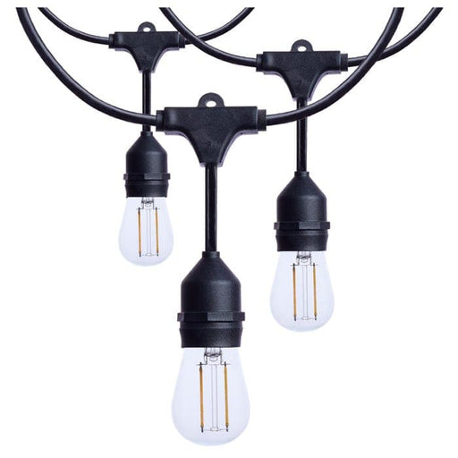 SATCO/NUVO 24 Foot LED String Light [12] S14 Lamps 2700K 120V Non-Dimmable Black Wire (S8020R1)