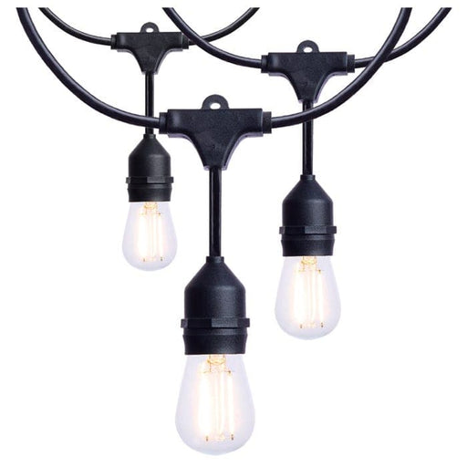 SATCO/NUVO 24 Foot LED String Light [12] S14 Lamps 2700K 120V Non-Dimmable Black Wire (S8020R1)