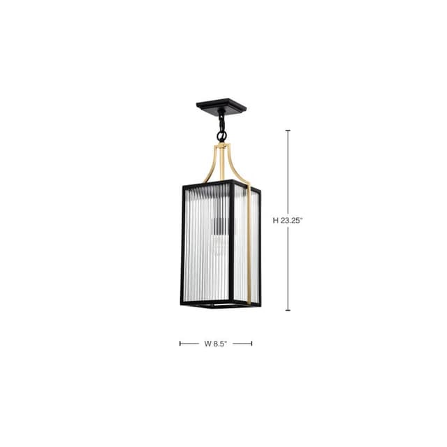 SATCO/NUVO Holden Hanging Pendant Gold And Black Finish Clear Glass (60-8505)