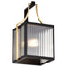 SATCO/NUVO Holden Medium Outdoor Lantern Gold And Black Finish Clear Glass (60-8502)
