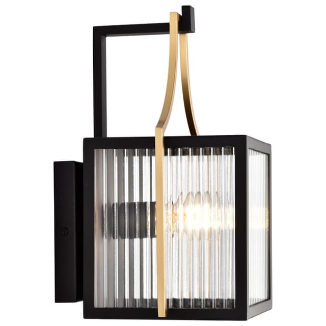 SATCO/NUVO Holden Small Outdoor Lantern Gold And Black Finish Clear Glass (60-8501)