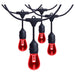 SATCO/NUVO 48 Foot LED String Light [15] S14 Lamps RGBTW 120V Dimmable Black Wire Infrared Remote (S8033R1)