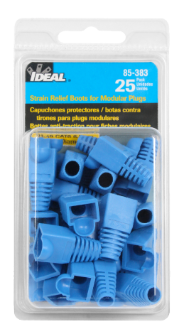 Ideal RJ45 Snagless Strain Boots Blue 6.5Mm 25 Per Card (85-383)