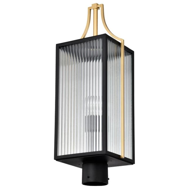 SATCO/NUVO Holden Outdoor Post Lantern Gold And Black Finish Clear Glass (60-8504)