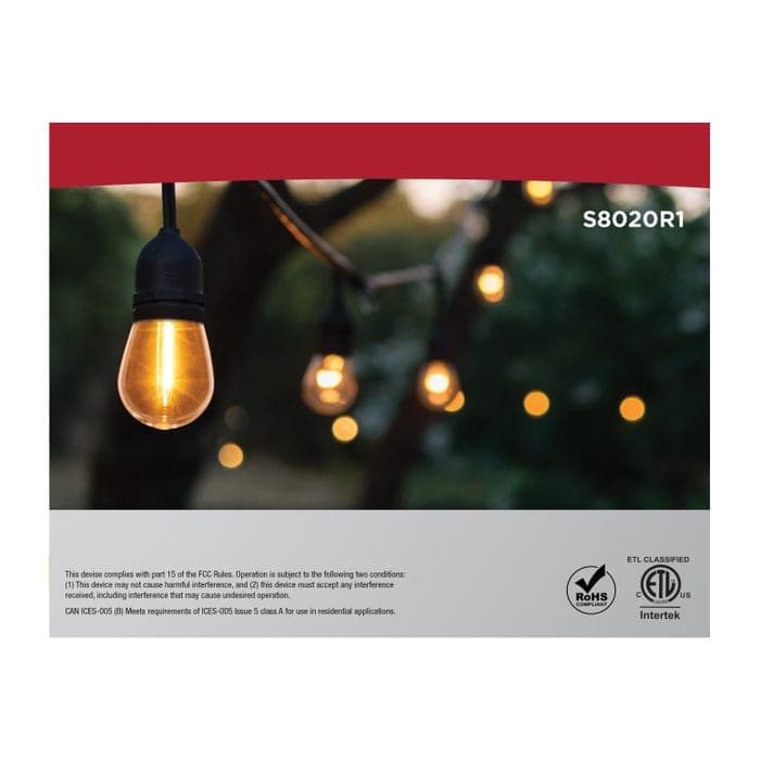 SATCO/NUVO 24 Foot LED String Light [12] S14 Lamps 2700K 120V Non-Dimmable Black Wire (S8020R1)