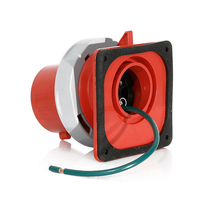 Leviton 30A/32A 380-415V 3-Phase 3-Pole 4-Wire LEV Series North American-Rated Pin And Sleeve Inlet Industrial Grade Watertight Red (430B6WLEV)