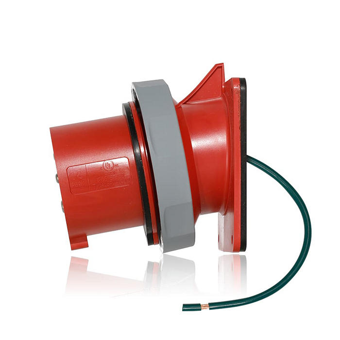 Leviton 30A/32A 200/346V-240/415V 3-Phase 4-Pole 5-Wire LEV Series North American-Rated Pin And Sleeve Inlet Industrial Grade Watertight Red (530B6WLEV)