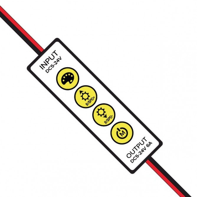 American Lighting RGB And Tunable White Tape Light In-Line Controller 5-6A 20 AWG 30Cm Wire-End Output Side Connector Input Side/Screw-Down Terminal Port DC Cylinder Connection (INLINE-RGBTW-CTRL)