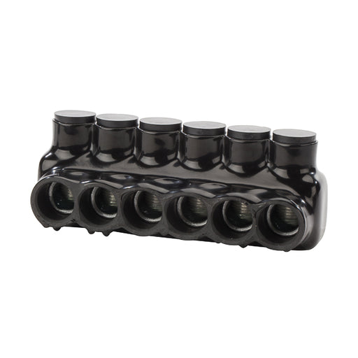 NSI 3/0-6 AWG Polaris Insulated Multi-Tap Connector 6 Port Dual Sided Entry-4 Per Pack (IPLD3/0-6)