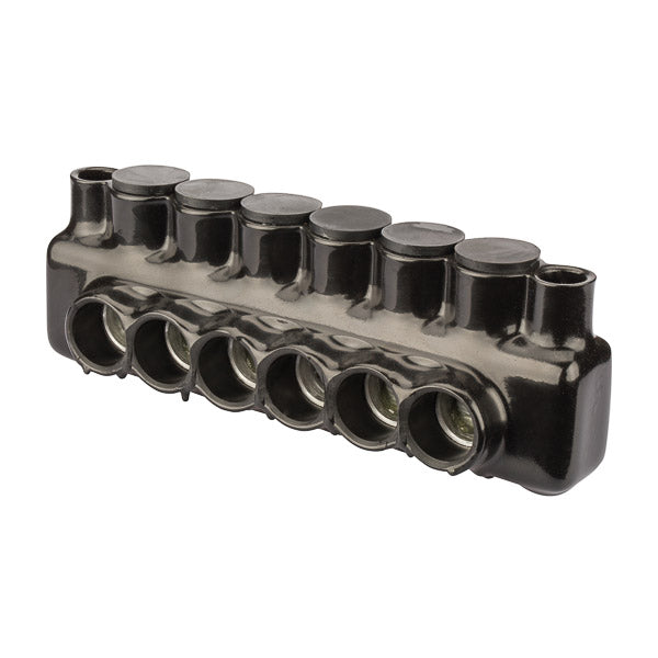 NSI 500 MCM-4 AWG Polaris Insulated Multi-Tap Connector 6 Port Dual Sided Entry And Mountable-2 Per Pack (IPLMD500-6)