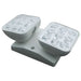 Exitronix JLED Series 3.75 Inch Square Remote Lamp 3.6VDC [2] 0.75W LED Lamp White Finish Indoor Damp Rated (JLED2-WH-LO)