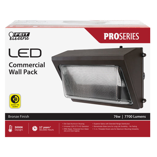 Feit Electric 15 Inch 76W Daylight 5000K LED Bronze Wall Pack Security Light (S15CWPK/850/BZ)