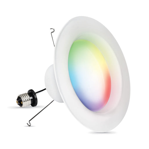 Feit Electric 6 Inch 11.1W [75W Equivalent] Color Changing Smart Alexa Google Wi-Fi Recessed Downlight CCT Selectable 2700K-6500K (LEDR6/RGBW/AG)