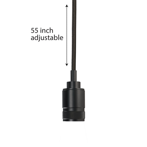 Feit Electric Industrial Style Pendant Light Fixture Matte Black Finish No Bulb Or Shade Included CCT Selectable 2700K-6500K (PN/BLK)