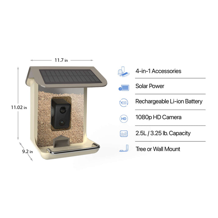 Feit Electric 2.5L Smart Solar Camera Bird Feeder (CAM/BIRD/WIFI)