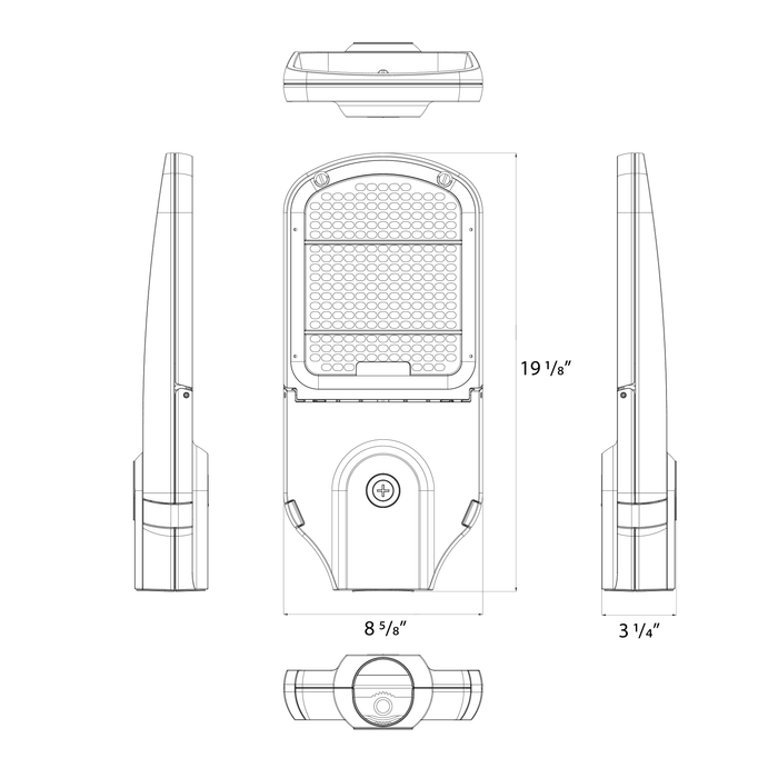 RAB Cobrahead KAI Roadway Lights Wattage/CCT Selectable 70W/60W/50W 3000K/4000K/5000K T3 Distribution Pole Mount Roadway Gray (KAI-3T70RG)