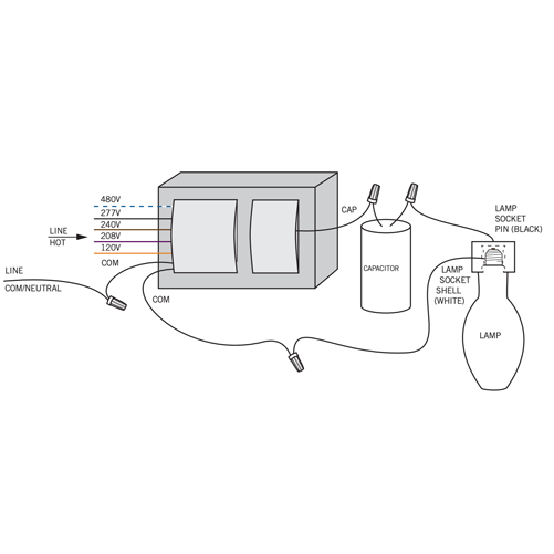 Keystone 400W M59 Metal Halide Ballast Kit (MH-400A-P-KIT 3/1)