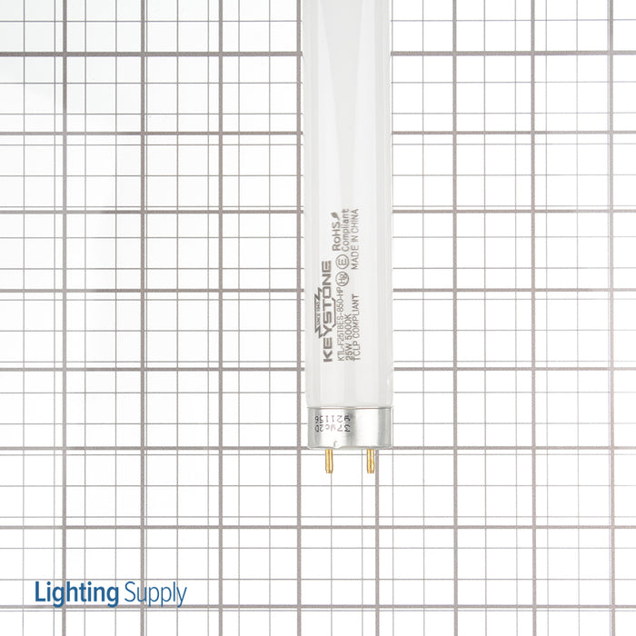 Keystone F32T8 25W 85 CRI High Performance Lamp 4 Foot Fluorescent T8 5000K (KTL-F25T8ES-850-HP-DP)