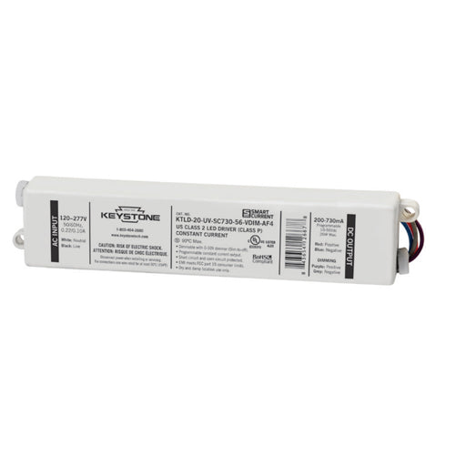 Keystone LED Driver 20W 200-730Ma Output 120-277V 0-10V Dimming (KTLD-20-UV-SC730-56-VDIM-AF4 /USB)