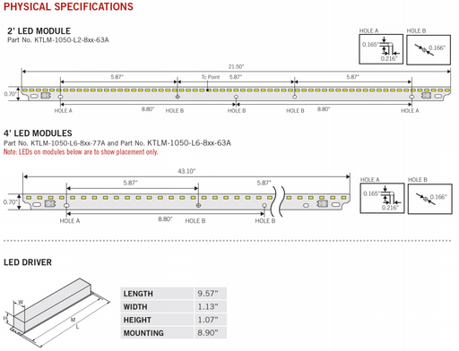 Keystone 2X2 LED 4000Lm Linear Driver And Module Kit 0-10V Dimming 4000K (KT-RKIT-22-4000-840-VDIM)