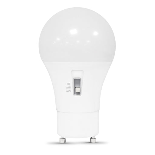 Feit Electric 8.8W [60W Equivalent] CCT Selectable 2700K/3000K/5000K A19 GU24 Base Dimmable Enhance LED Bulb (BPOM60GU24CCTCAHDRP)