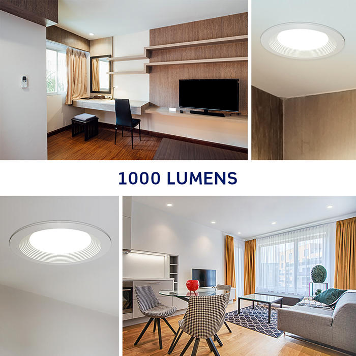 Leviton 4 Inch 2-Hour Fire-Rated Slim Downlight 12W 1000Lm 120V CCT Selectable 2700K/3000K/3500K/4000K/5000K 90 CRI (FBR40-S1W)