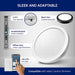 Leviton 7 Inch Round Surface Mount Downlight 15W 1100Lm CCT Selectable 2700K/3000K/3500K/4000K/5000K 90 CRI 120V White (SDR70-S1W)