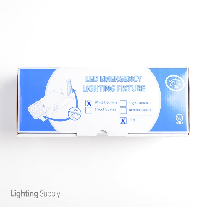 Standard LED Dual Head White Emergency Fixture Self-Diagnostic Testing Unit 120/277V (LEDR-1-SDT)