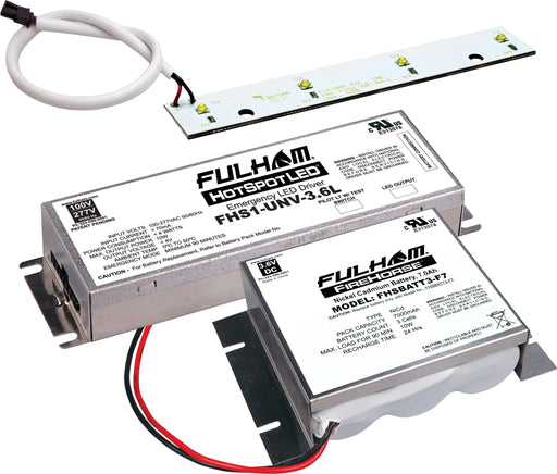Fulham LED Emergency Backup Lighting T5 T8 T12 Troffer Retrofit Kit 4 Watt500Lm 360 Minute Operation LED Array Module F Cell Battery Pack 120-277V (FHSKITT04LNF)