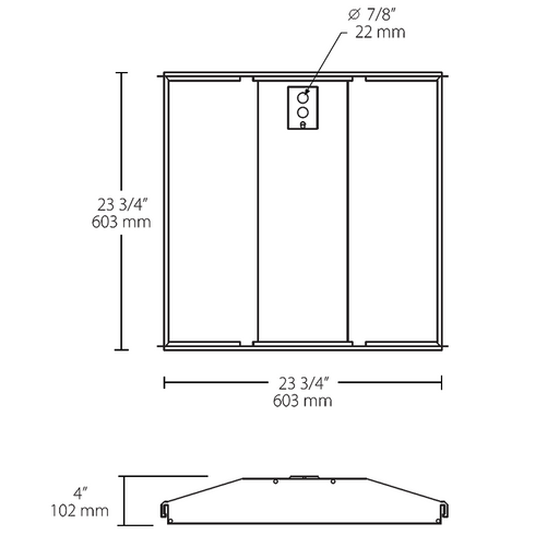 RAB Troffer Center Basket 2X2 29W 120-277V Dimmable 3500K White (SWISH2X2-29YN/D10)