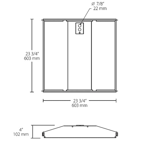 RAB Troffer Center Basket 2X2 29W 120-277V Dimmable 4000K White (SWISH2X2-29N/D10)