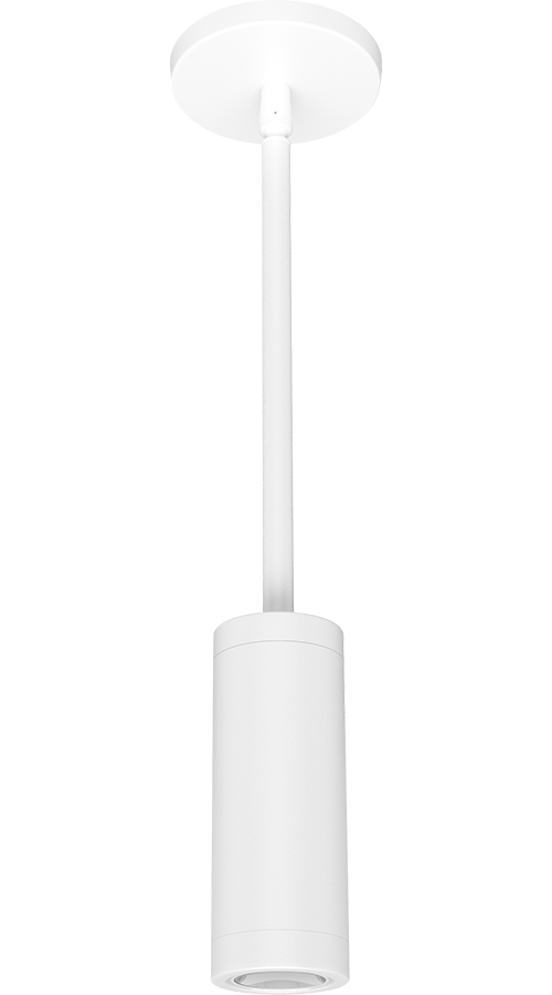 RAB Cylinder Pendant Stem 2 Inch 10W 3000K 120-277V Dimmable 30 Degree White (CDLED2PS-10W-30D930-W)