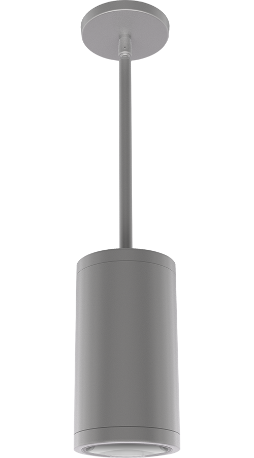 RAB Cylinder Pendant Stem 4 Inch 20W 5000K 120-277V Dimmable 50 Degree Silver (CDLED4PS-20W-50D950-S)