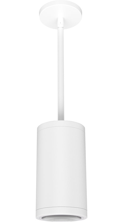 RAB Cylinder Pendant Stem 4 Inch 20W 3500K 120-277V Dimmable 50 Degree White (CDLED4PS-20W-50D935-W)