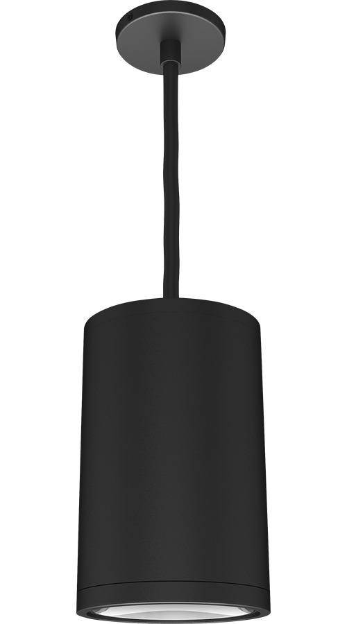 RAB Cylinder Pendant Cord 6 Inch 26W 3000K 120-277V Dimmable 80 Degree Black (CDLED6PC-26W-80D930-K)