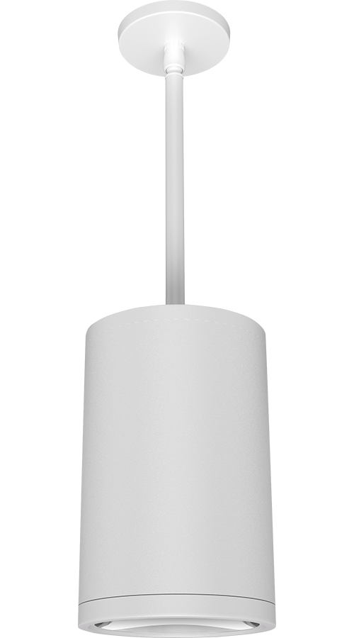 RAB Cylinder Pendant Stem 6 Inch 26W 3000K 120-277V Dimmable 80 Degree White (CDLED6PS-26W-80D930-W)