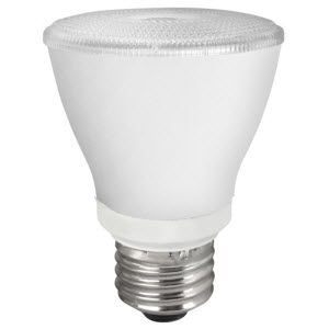 TCP LED PAR20 7W 2700K E26 Base Suitable For Wet Locations Dimmable 40 Degree Beam Angle (L50P20D2527KFLCQ)