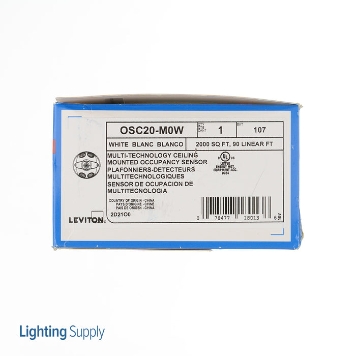 Leviton Multi-Technology Low Voltage Occupancy 2000 Square Foot Ceiling Sensor White (OSC20-M0W)