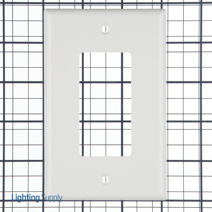 Leviton 1-Gang Decora/GFCI Device Decora Wall Plate Midway Size Thermoplastic Nylon Device Mount White (PJ26-W)