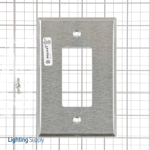 Leviton 1-Gang Decora/GFCI Device Decora Wall Plate Oversized 302 Stainless Steel Device Mount (SO26)