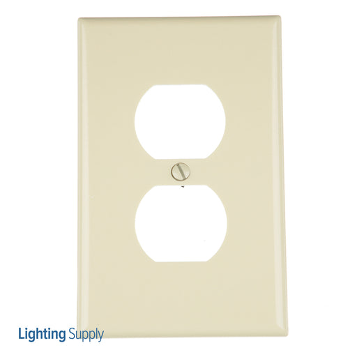 Leviton 1-Gang Duplex Device Receptacle Wall Plate Midway Size Thermoset Device Mount Ivory (80503-I)