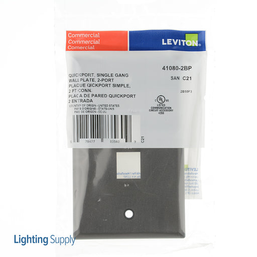 Leviton 1-Gang QuickPort Wall Plate 2-Port Brown (41080-2BP)