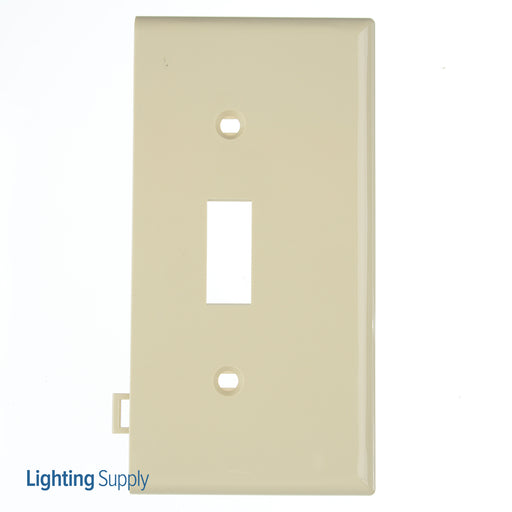 Leviton 1-Gang Toggle Device Switch Wall Plate Sectional Thermoplastic Nylon Device Mount End Panel Ivory (PSE1-I)